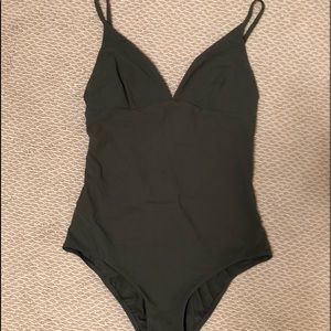 Tory Burch Green Thin Strap One Piece Swimsuit